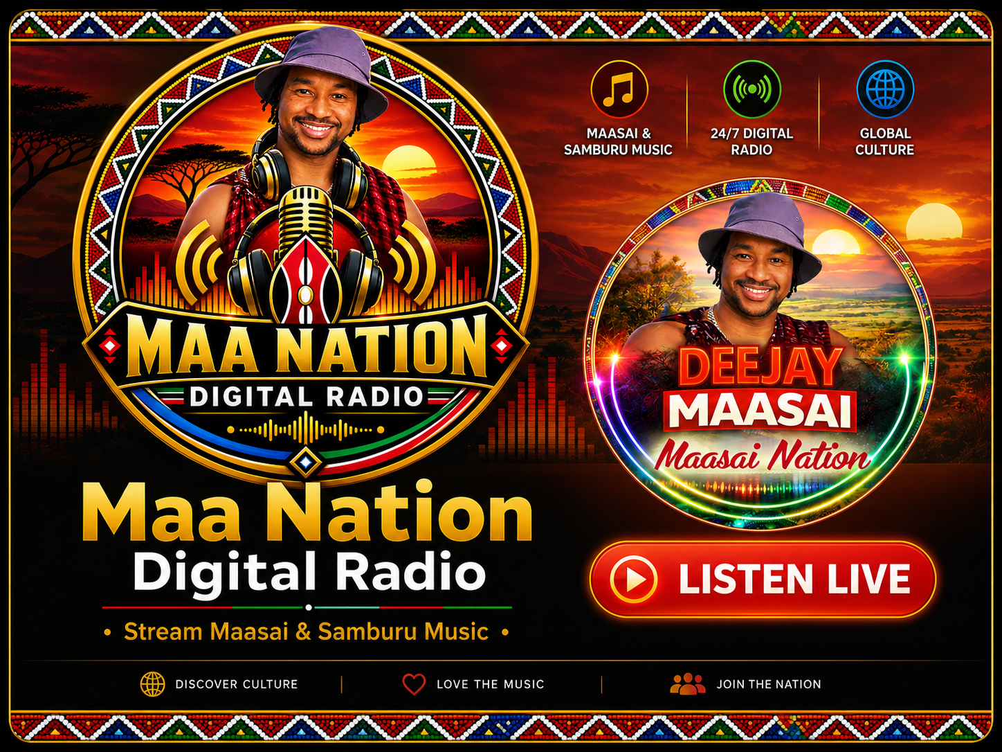 Maa Nation Digital Radio social media promotion graphic